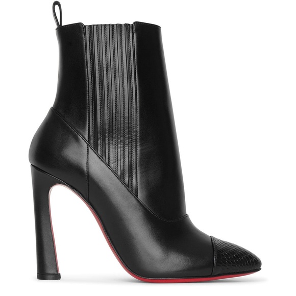 Christian Louboutin Black Heeled Boots with Red Soles - Picture 3 of 13